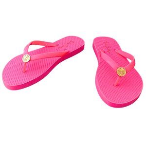 Lilly Pulitzer Roxie Pink Pool Flip Flop Size 5/6